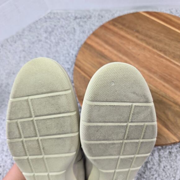 Ecco Felicia Gray Perforated Leather Daily Slip On Mini Wedge Flat Shoe Women 41 - Picture 10 of 14